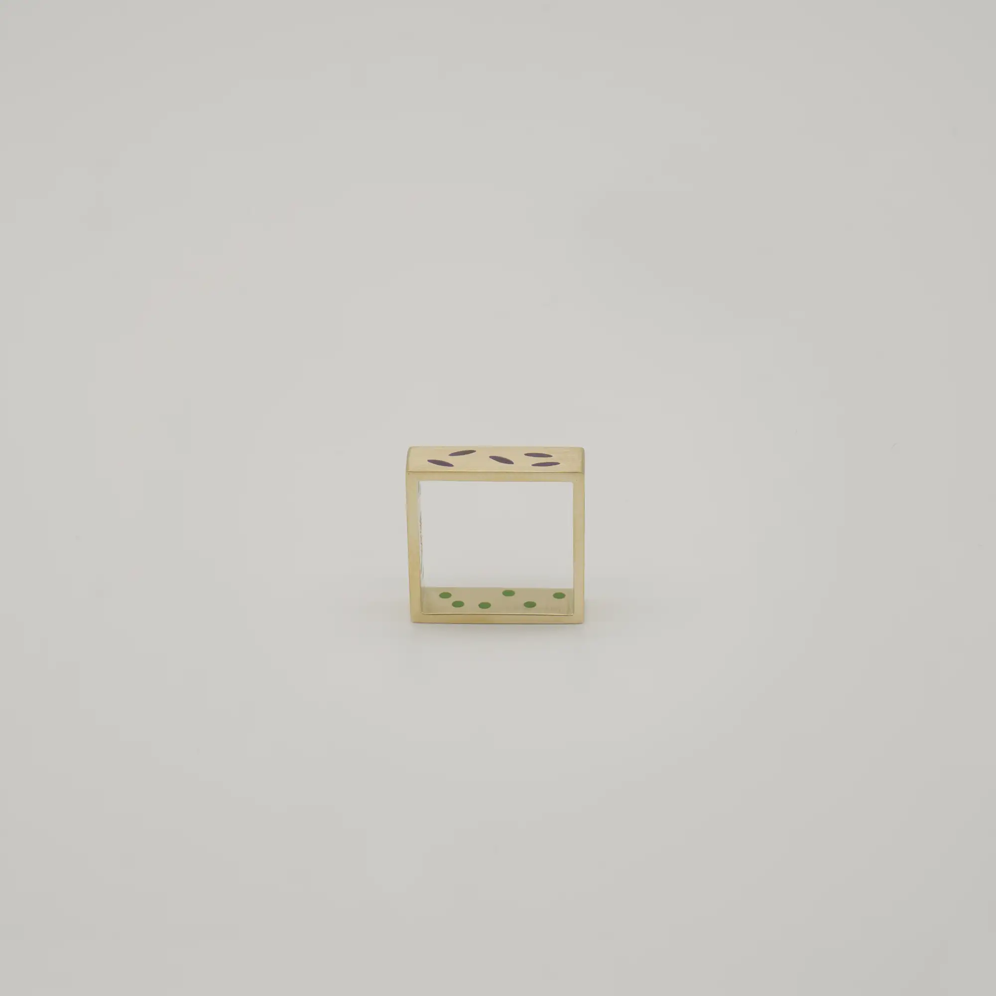 Ring mit Emaillee - Niessing - Classic Yellow|Schwarz Grün - gebraucht kaufen